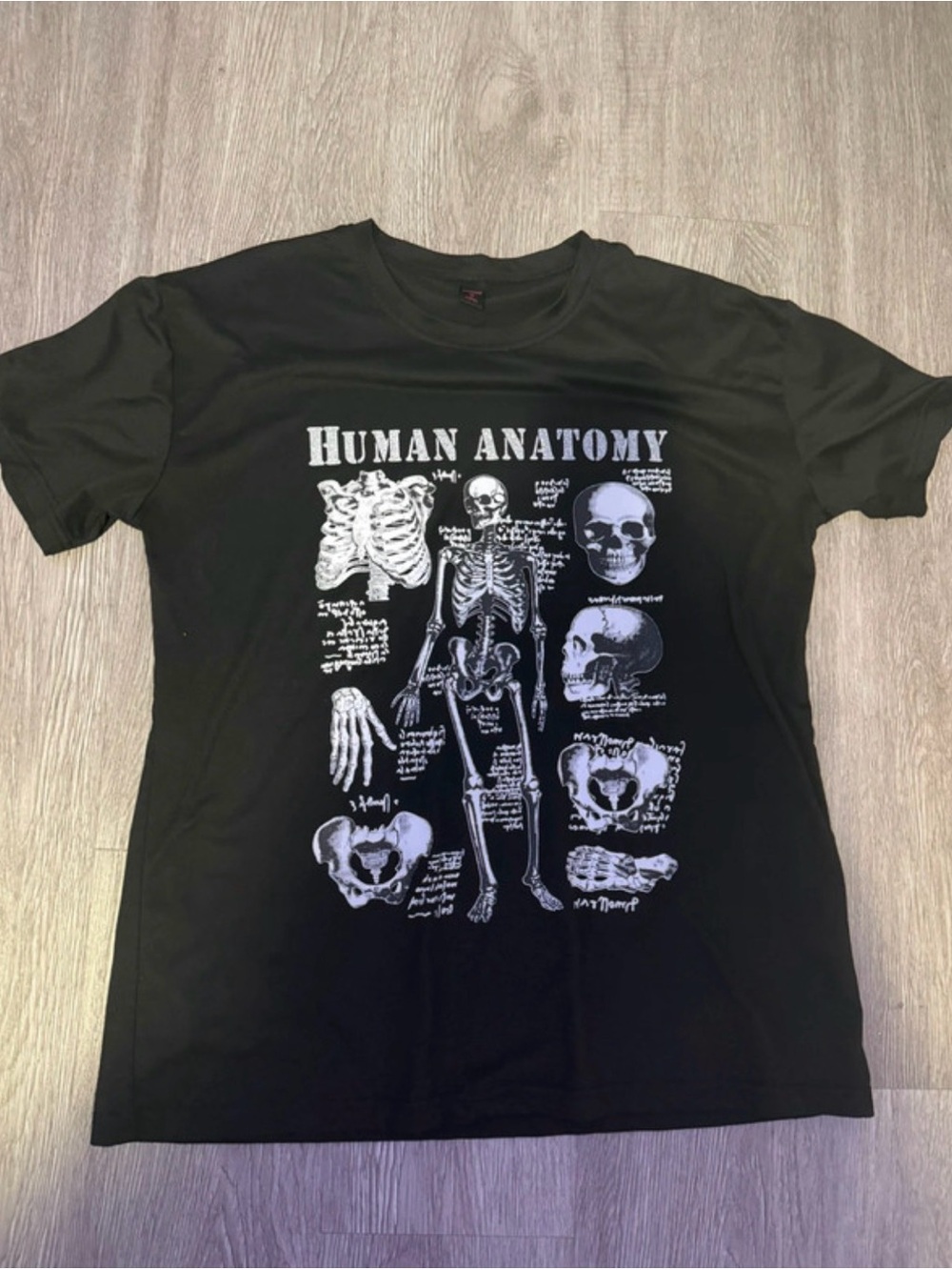 ROMWE Black Human Anatomy Graphic Tee
